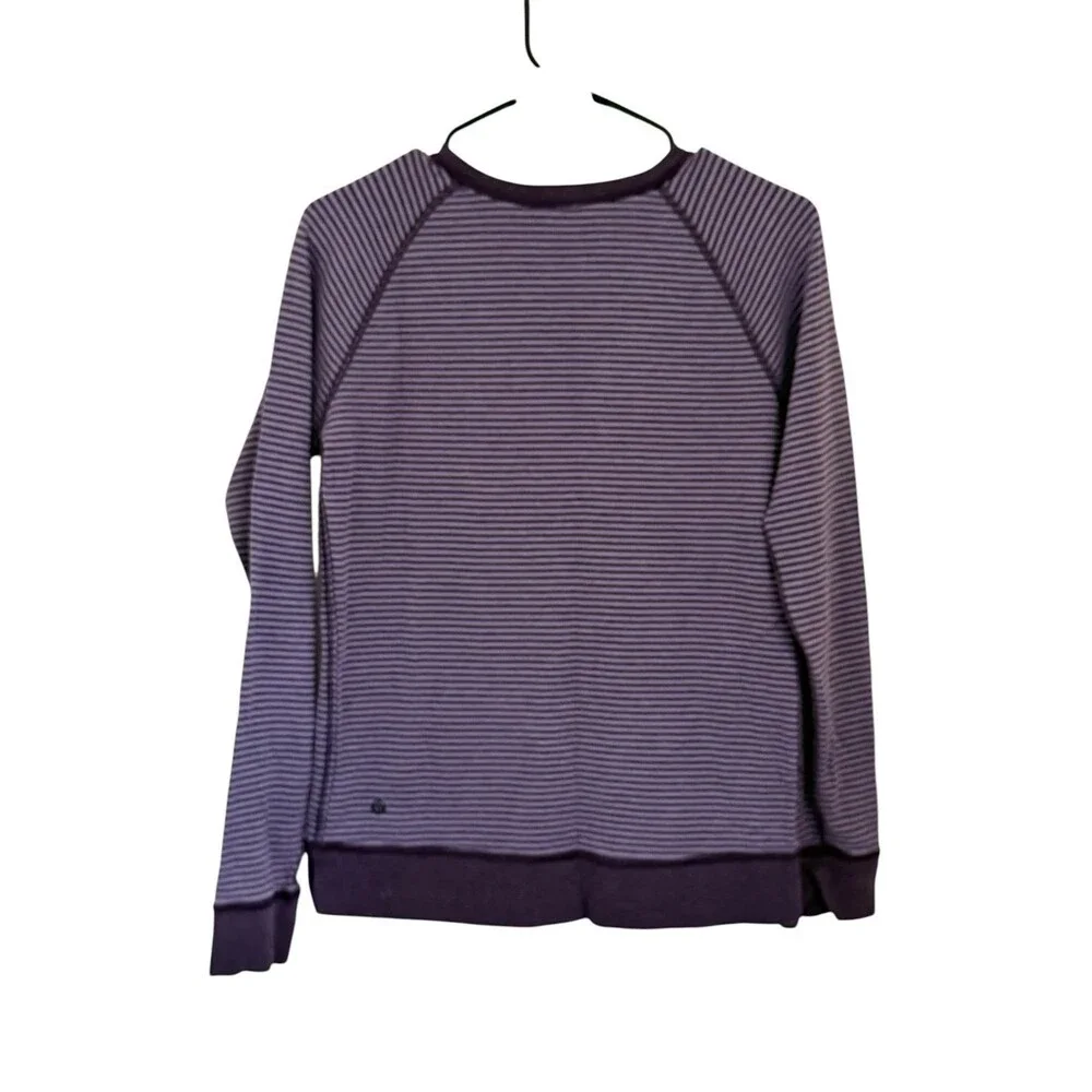Lululemon Purple Striped Pullover Sweatshirt Women's Long Sleeve Top size M